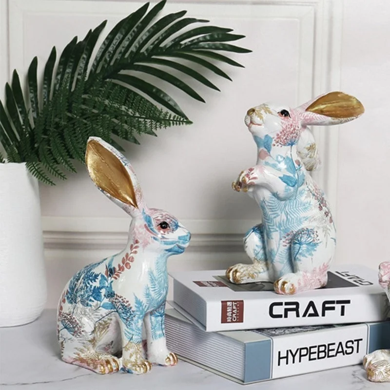 

Easter Decoration Children Room Fairy Tale Garden Rabbit Home Figurines Interior Room Decoration Figurines