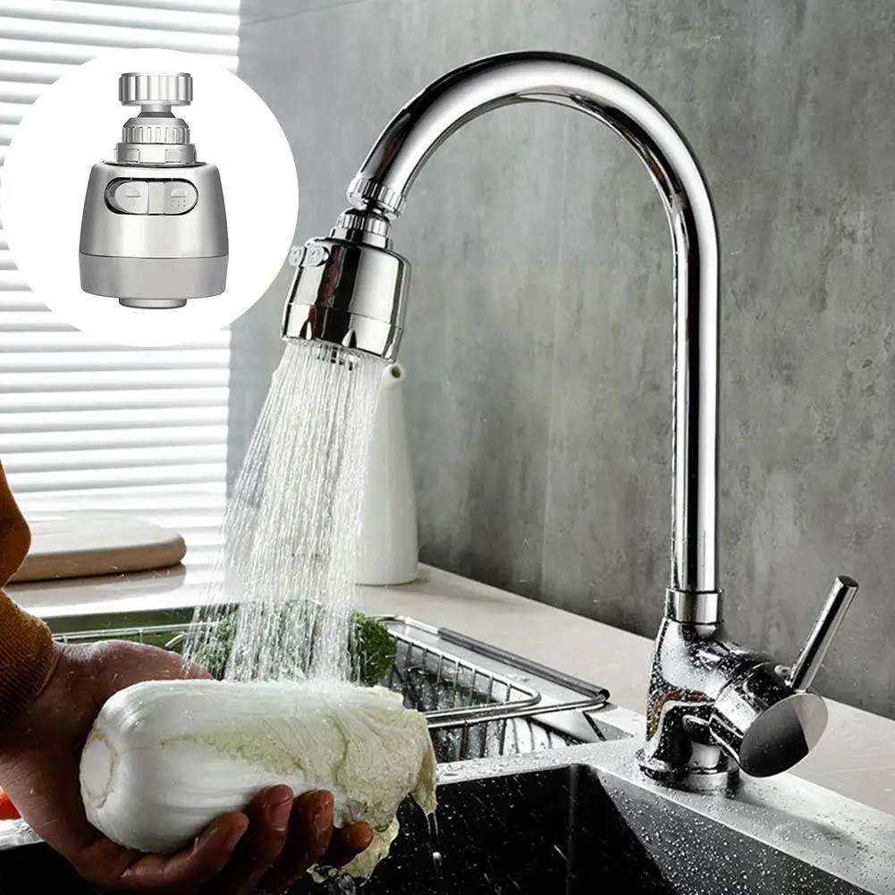 

360 Degree Swivel Kitchen Faucet Aerator Adjustable Faucet Mode Connector Water Filter Sprayer Saving Diffuser Dual Nozzle C7u6
