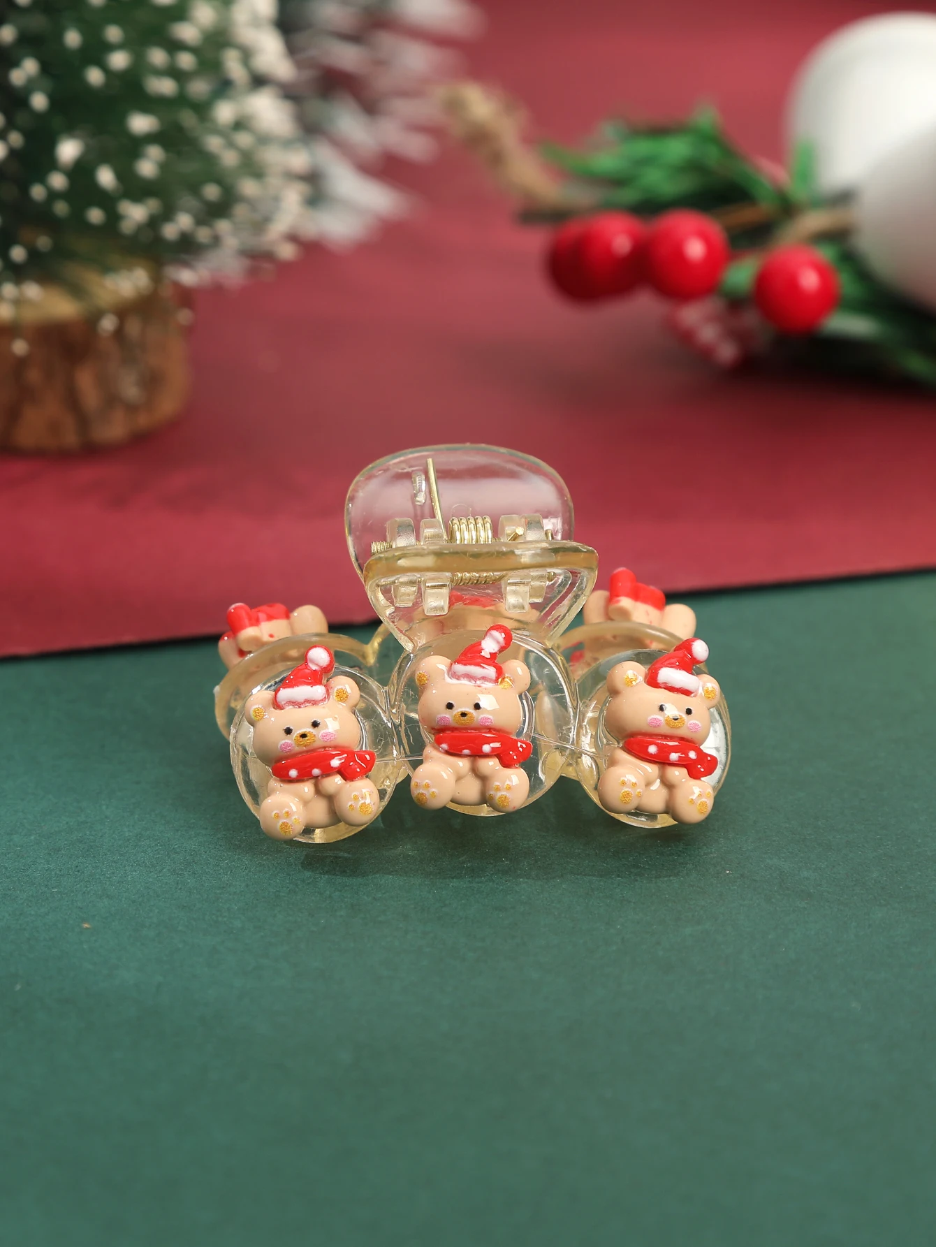 Рождественская елка коготь для волос мини-маленькая милая заколка в виде краба