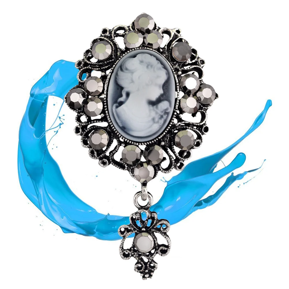 

Cameo Brooch Pin Brooches for Brooch Vintage Lady victorian Broches Jewelry for ( Silver )