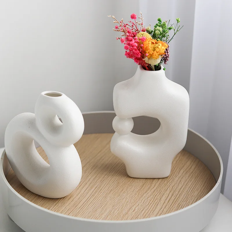 

Nordic Ceramics Vase Decoration Candle Holders Rustic Home Decor Candlestand Festival Decoration Candlestick Home Decoration