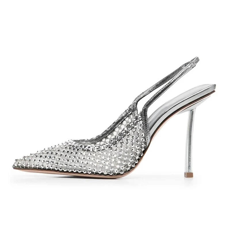 Босоножки женские сетчатые с острым носком заостренный носок повседневные