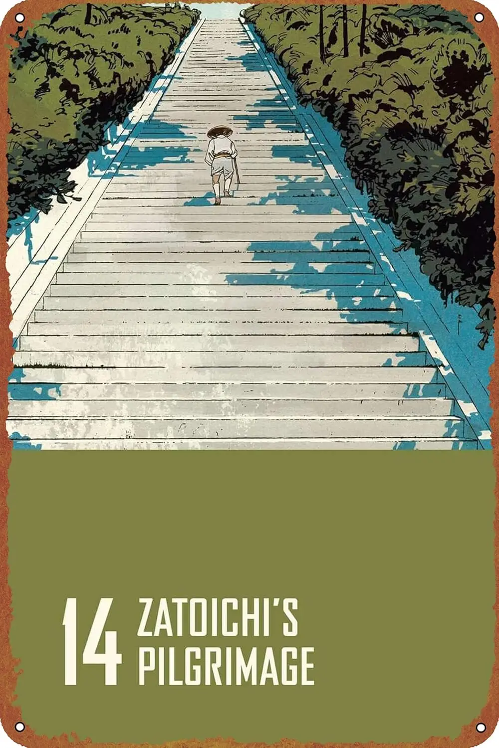 Плакат Zatoichis Pilgrimage ретро винтажный забавный металлический оловянный знак
