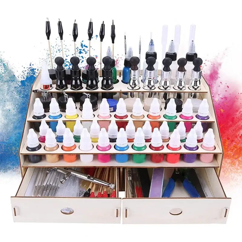 

Pigment Organizer Holder Pigment Organizer Portable Paint Brush Organizer Rack With Large Capacity Craft Paint Storage Rack