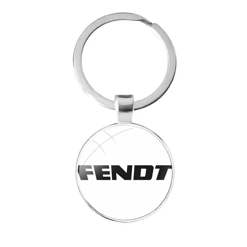 Fashion Creative Cartoon Design glass cabochon keychain Bag Car key chain Ring Holder Charms keychains Gifts fendt tractor images - 6