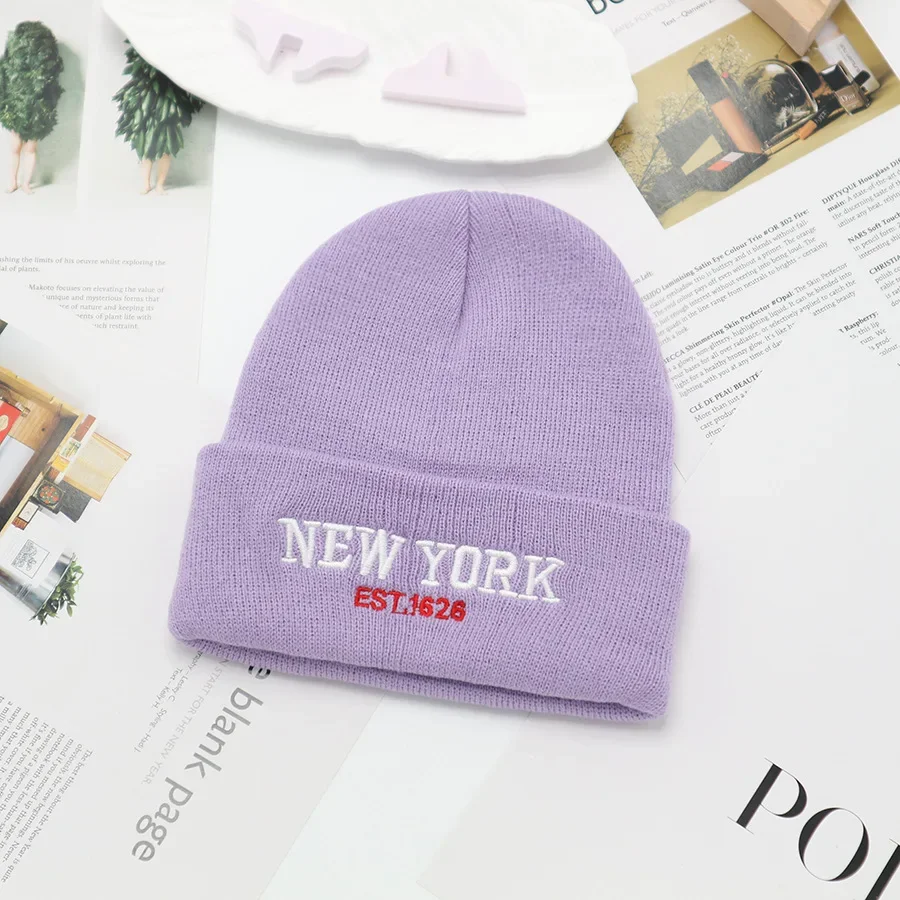 Корейский стиль вязаная шапка с забавным лицом и вышивкой женская осенне-зимняя