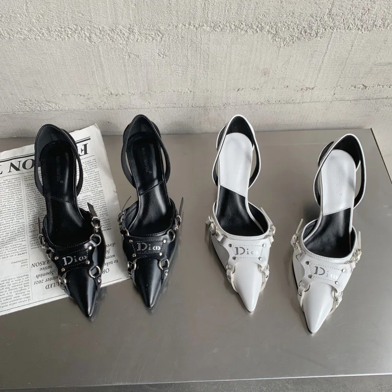 

Женские сандалии IPPEUM с острым носком стразы на высоком металлическом каблуке женские вечерние туфли черные туфли на каблуке мюли