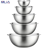 5pcs stainless steel bowls set 1 5 5l capacity nesting mixing bowl kitchen cooking salad bowls vegetable food storage container