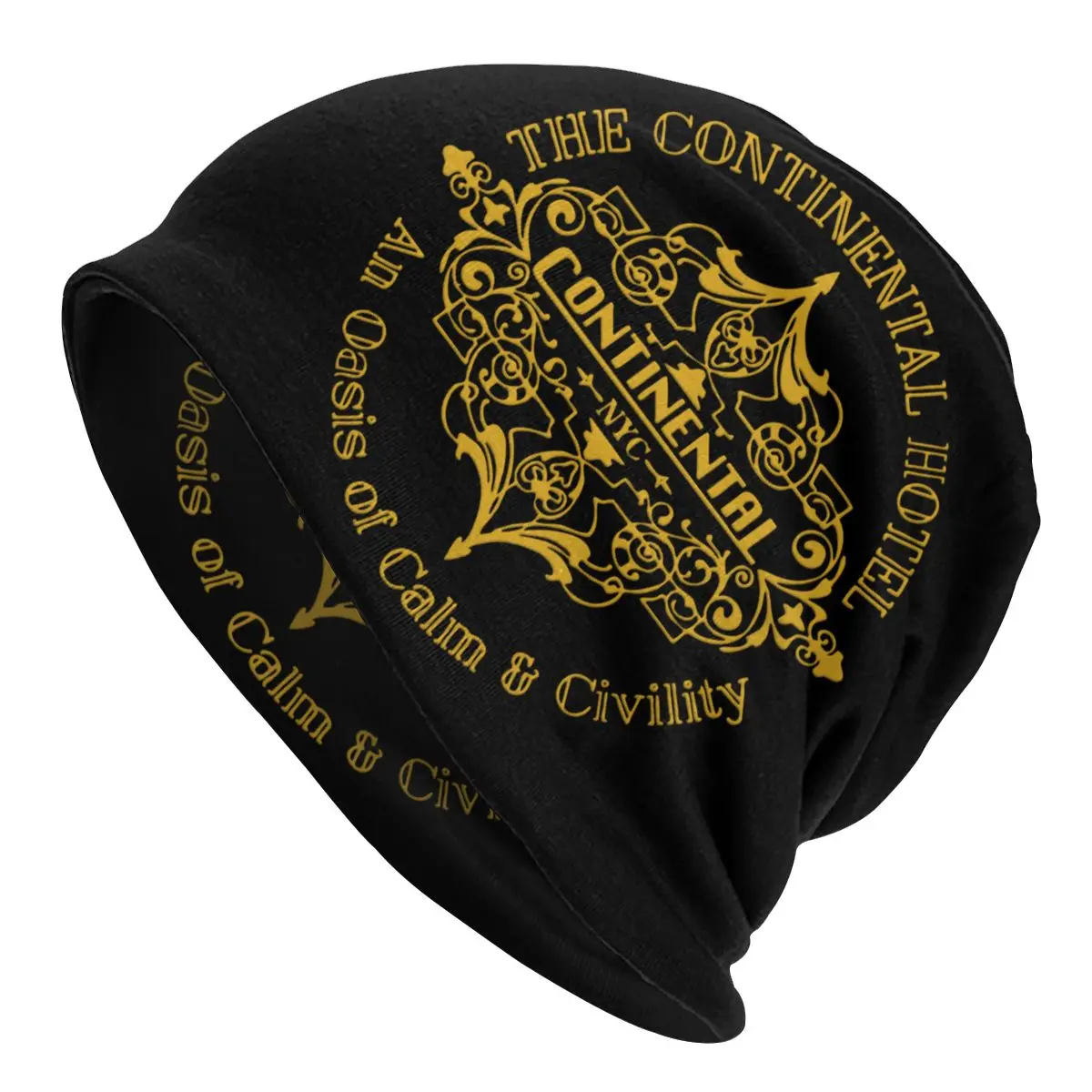 

The Continental Hotel Bonnet Hat Knit Hat Goth Outdoor John Wick Skullies Beanies Hats Unisex Warm Dual-use Cap