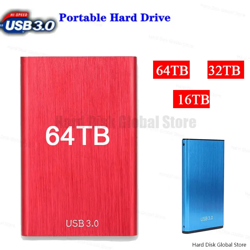 

Portable 100% Original External Hard Drive Disks USB 3.1 64TB SSD Solid State Drives For PC Laptop Computer Storage Device