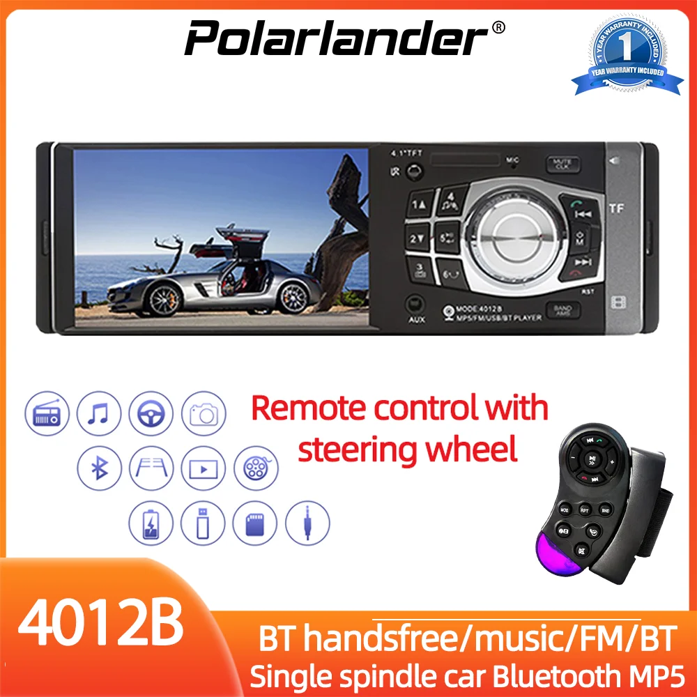 

Car Radio 1 Din 4.1Inch Autoradio Cassette Support Bluetooth USB/SD Stereo Player Auto Tape Mirror Link Car MP5 Player