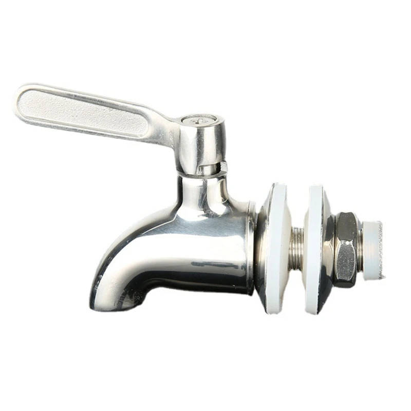 

Stainless Steel Jar Beverage Dispenser Juice Coffee Barrel Faucet 16MM 5/8Inch Opening Replacement Spigot Kitchen