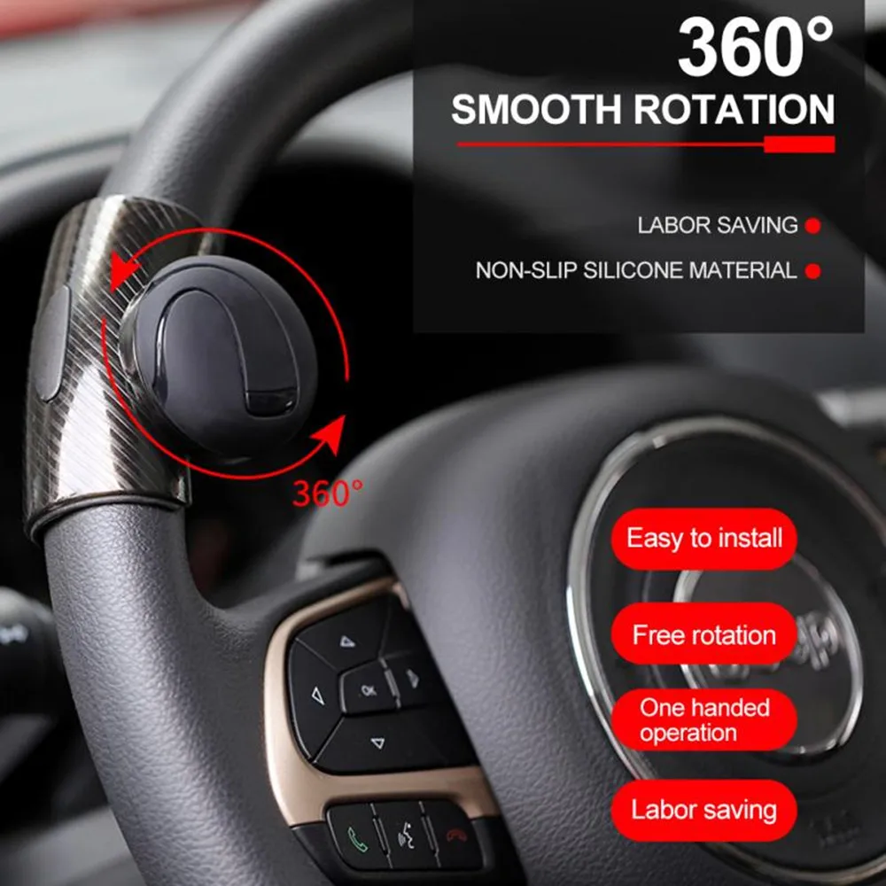 

360° Steering Wheel Knob Ball Car Steeringbooster Silicone Power Steering Handle Ball Booster Strengthener Auto Spinner Knob