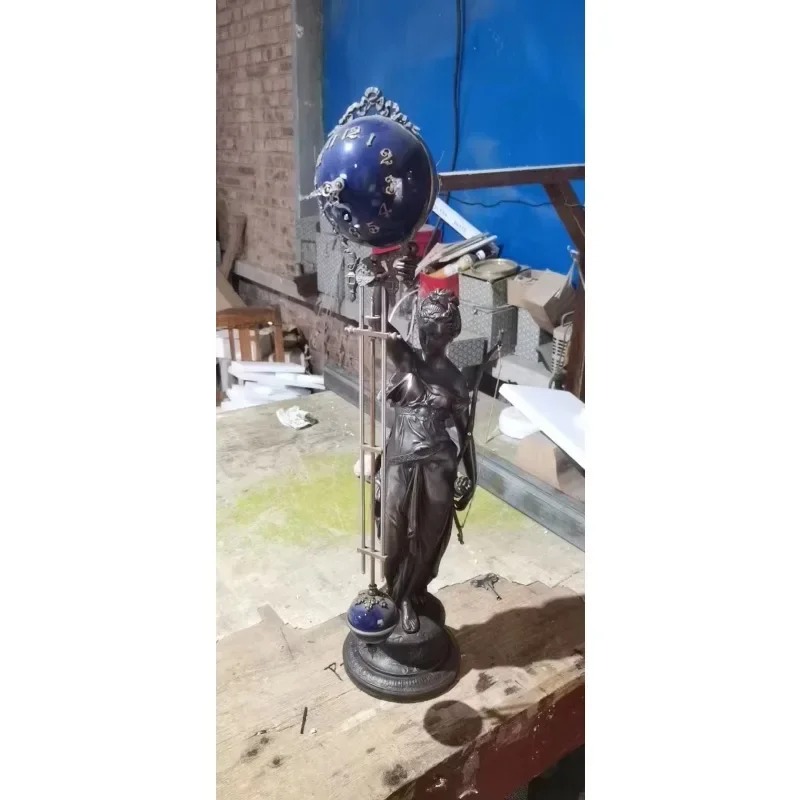 Загадочный кобальтовый синий шар 8-дневная латунная статуя охотницы античная