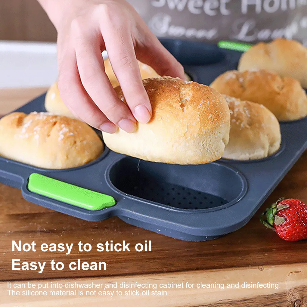 

Round Silicone Bread Mold 8 Holes Muffin Cupcake Cake Mould Non-stick Kitchen Home Baking Tray DIY Cake Making Mold