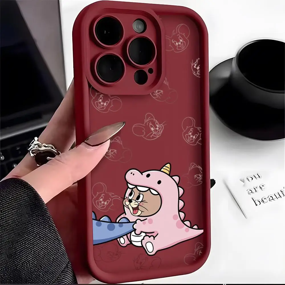 Чехол для телефона TomS JerryS IPhone 16 Pro Max 15 14 Plus 13 12 11 XR XS X 7 8 мягкая задняя крышка из ТПУ