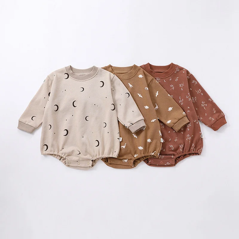 

Детский комбинезон с принтом; Мягкие хлопковые боди с длинными рукавами и цветочным рисунком для маленьких девочек; Новинка 2022 года; Милая о...