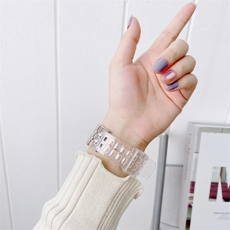 Фото Силиконовый ремешок и чехол для Huawei band 6 7, прозрачный сменный Браслет для часов Honor band 6 7, защитный чехол, аксессуары №4