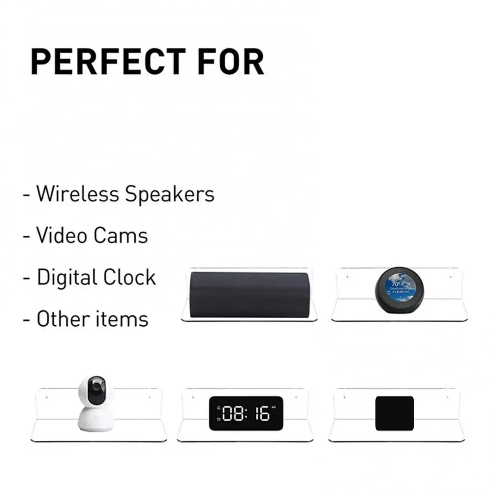 

Racks Holders 2Pcs Speaker Bracket Monitoring Camera Holder Floating Wall Mounted Shelf Rack Kitchen Storage Organization