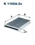 

K1160A-2X for pollen filter E60 E61 E63 E64 carbon