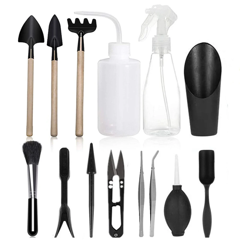 

14 PiecesSucculent Plants Tools Set Mini Hand Transplanting Tool Indoor Bonsai Miniature Fairy Garden Plant Flower bonsai tools