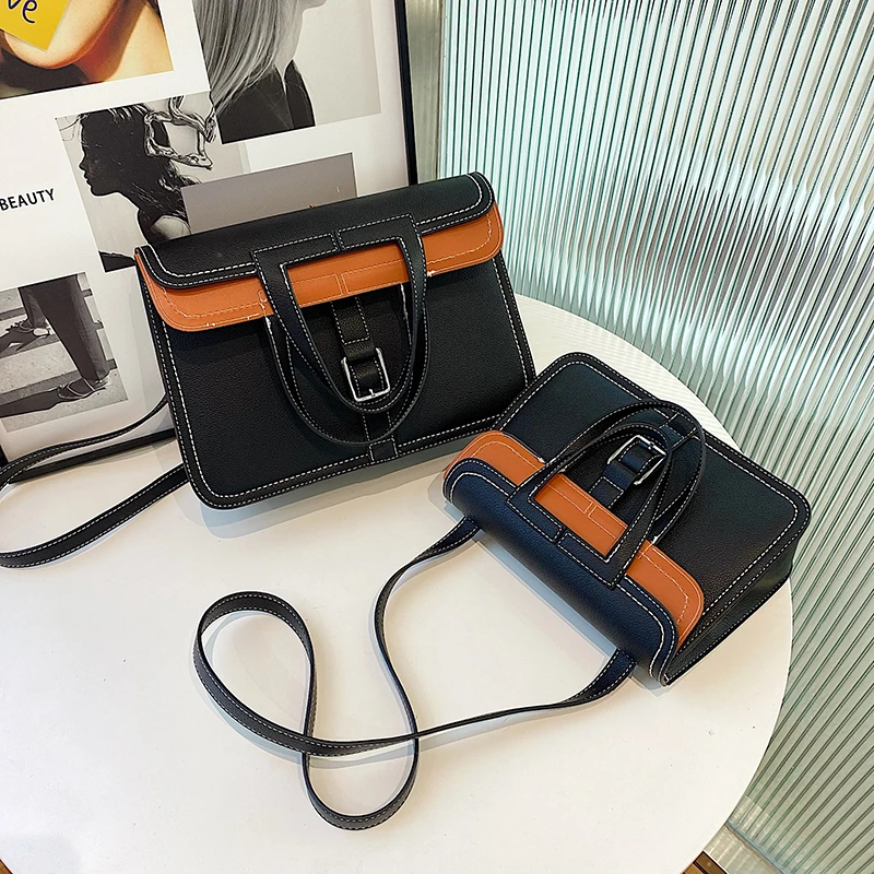 

Women's Leather Handbag Luxury Designer Shoulder Bag Famous Brand Crossbody Bag Foldable Simple Business Commute Bag
