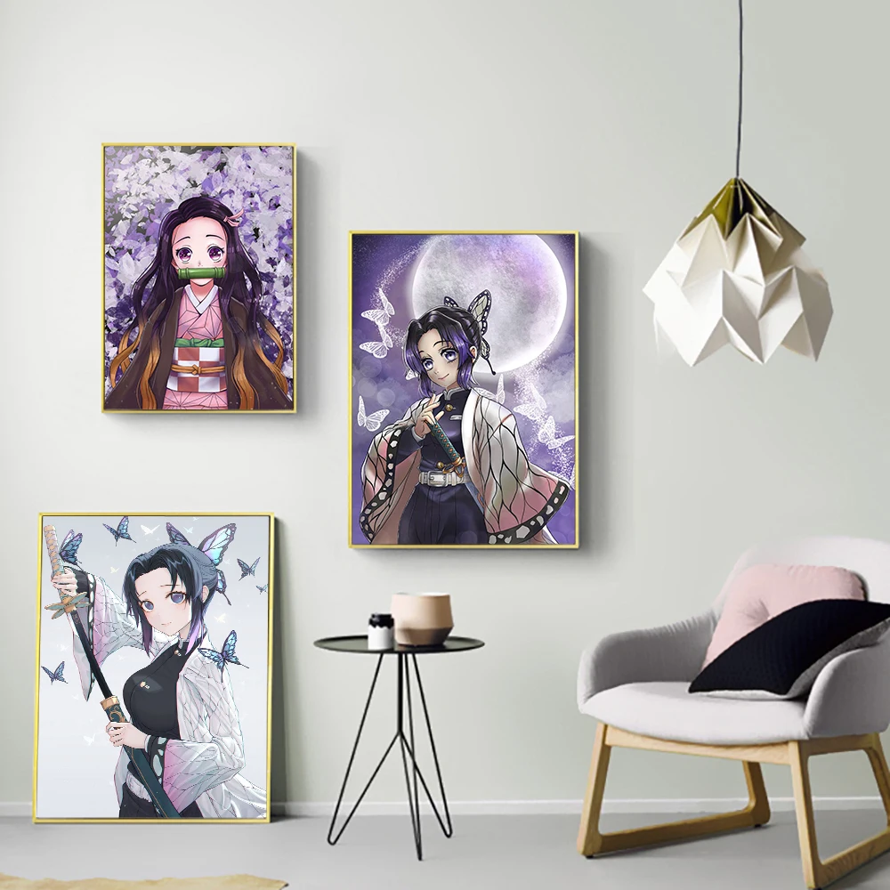 

Japanese Cartoon Female Samurai Canvas Painting Poster Beautiful Girls Home Wall Art Living Room Decor Ancient Costume Picture