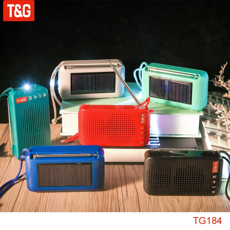 

TG184 Беспроводная Bluetooth-колонка с солнечной батареей, динамик с фонариком, радио, TWS Bluetooth-динамик