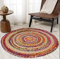 rug 100 jute and natural cotton woven style rug rustic modern look rag rug
