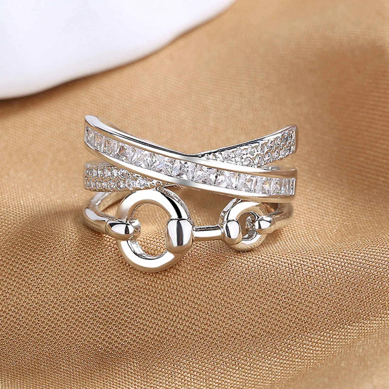 

Vintage Circle Lock Punk Rings for Women Personality Band Silver Plated Cool Men's Jewelry Opening Ring Adjustable Ring Gift