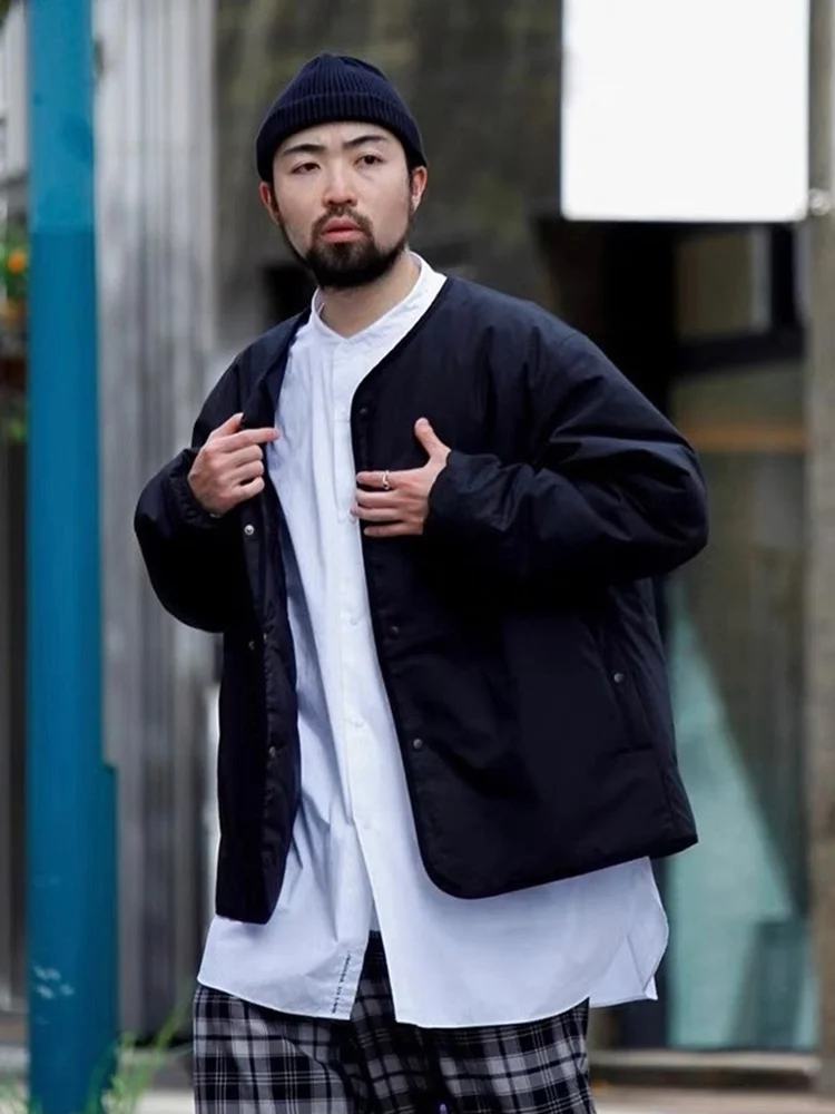 Двусторонняя водонепроницаемая легкая пуховая куртка без воротника Nanamica в