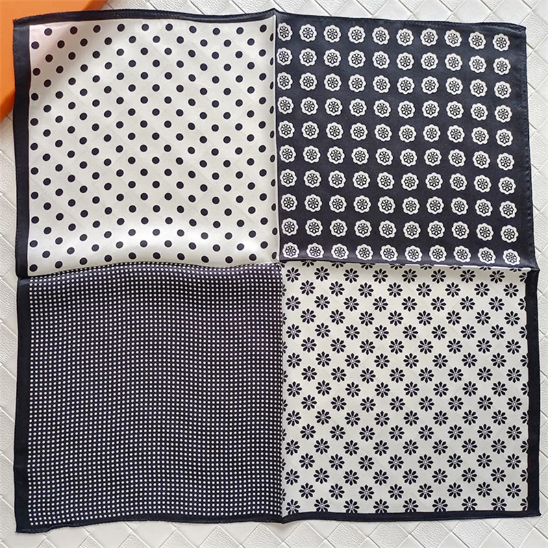 

POBING 100% натуральный шелковый шарф, женские квадратные шарфы с принтом в горошек кешью, шарфы, маленький головной платок, оптовая продажа, хиджабы 53x53 см