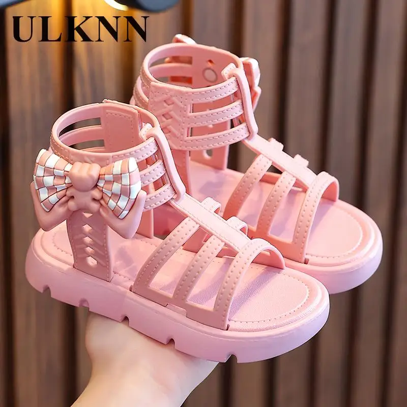 

Girl's Sandals Baby Pink Summer Shoes 2--9 Year-old Girl Princess Shoes Infants Beach Shoes Kid's Soft Anti-slip Sandal