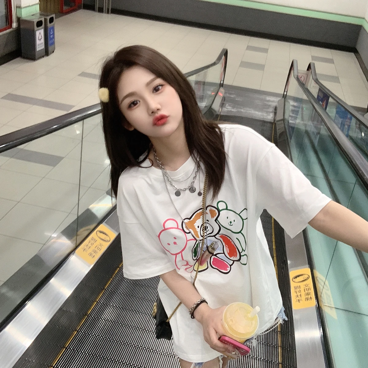 

7028 women's summer 2022 new loose design sense niche short-sleeved T-shirt