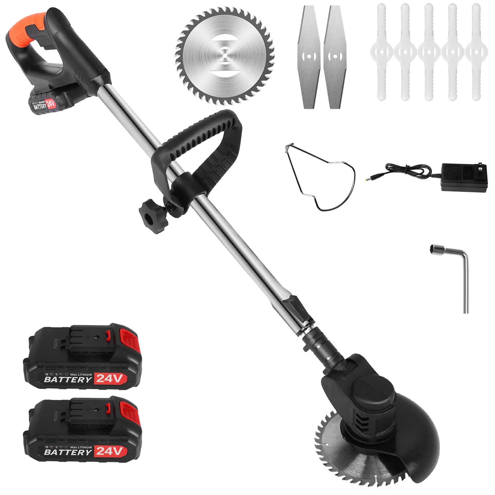 

Plastic Trim Molding Cordless String Grass Trimm Er Weed Eater With 24V Lithium-ion 2 Batteries Tool Kit