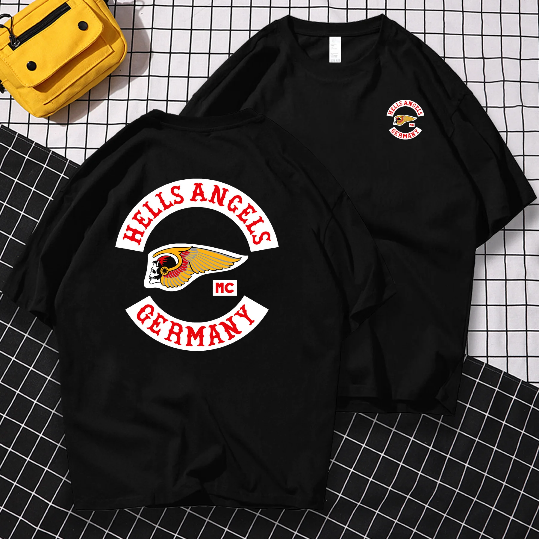 Футболка мужская оверсайз из чистого хлопка рубашка с рисунком ангелов и