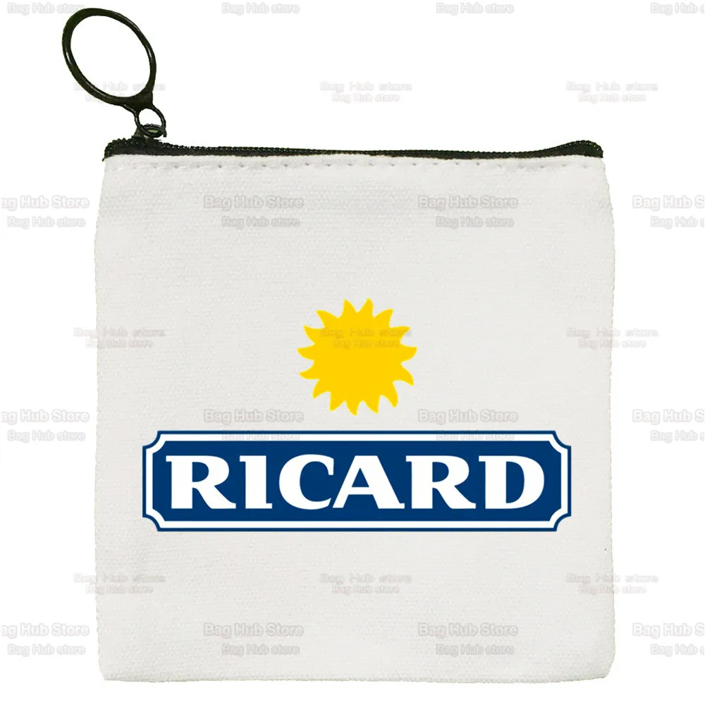 Ricard Small Square Bag Coin Purse Storage Small Bag RICARD Card Bag Key Bag Coin Clutch Bag Zipper Key Bag