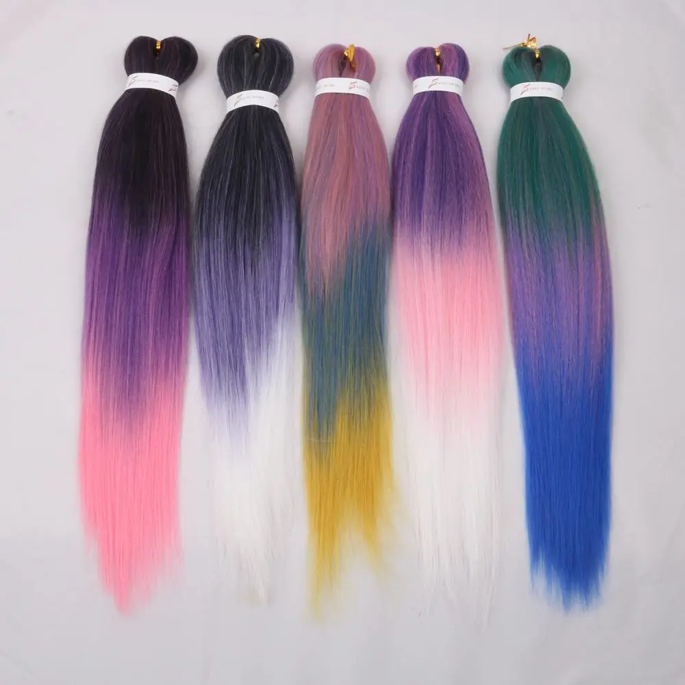   Ombre Braiding Hair Extensions Synthetic Easy Hair Braids Purple Brown Red Afro Jumbo Braid Hair 20