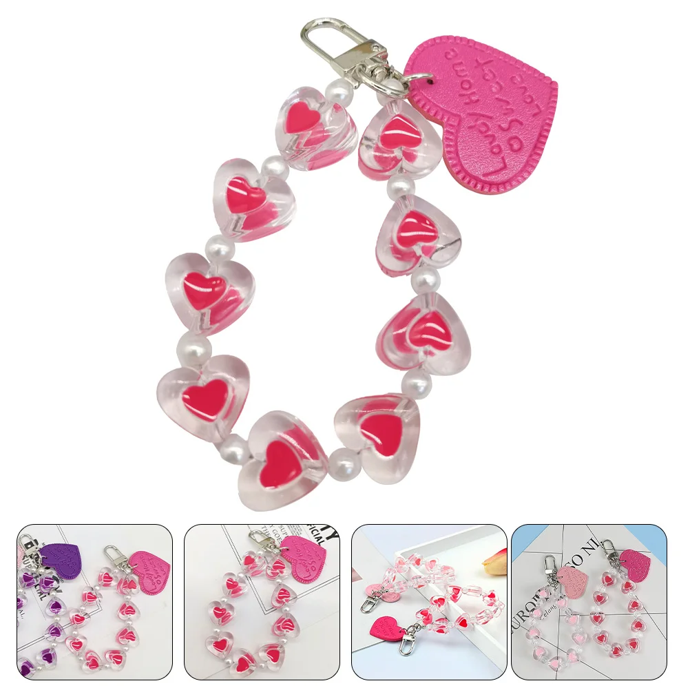 

Keychain Wristlet Lanyard Key Chain Bracelet Ring Beads Strap Beaded Women Wrist Holder Hand Bangle Bead Car Charms Wallet