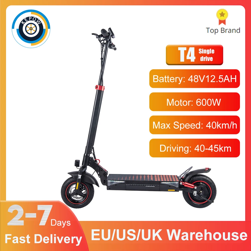 

Kepow T4 Electric Scooter Adults 10inch Anti-skid Off Road Pneumatic Tire Kick Scooter 12.5Ah 600W Max Speed 45KM/H Scooters