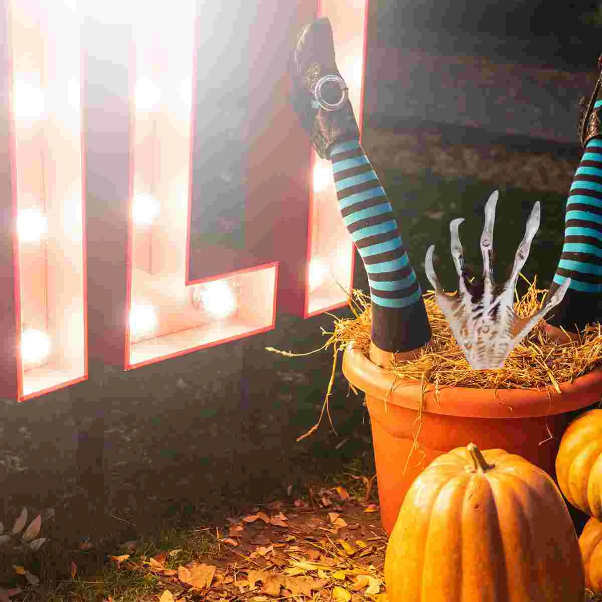 

2 Pairs Hand Bone Sculpture Bones Patio Decor Small Props Clearance