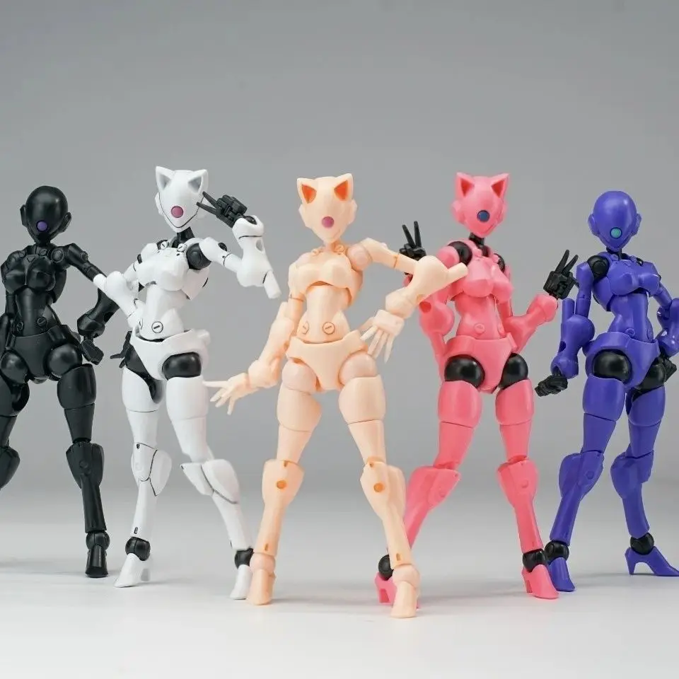 Фото Коллекционная экшн-фигурка Sheik Mainland 3MIN Project A 1/18 Cat Ear Mecha Girl XENODASH, ультра-подвижная сборная модель, подарок №3