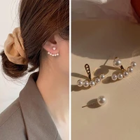 stylish decorative female love heart faux pearl stud earring wedding accessories ear studs women earrings 1 pair