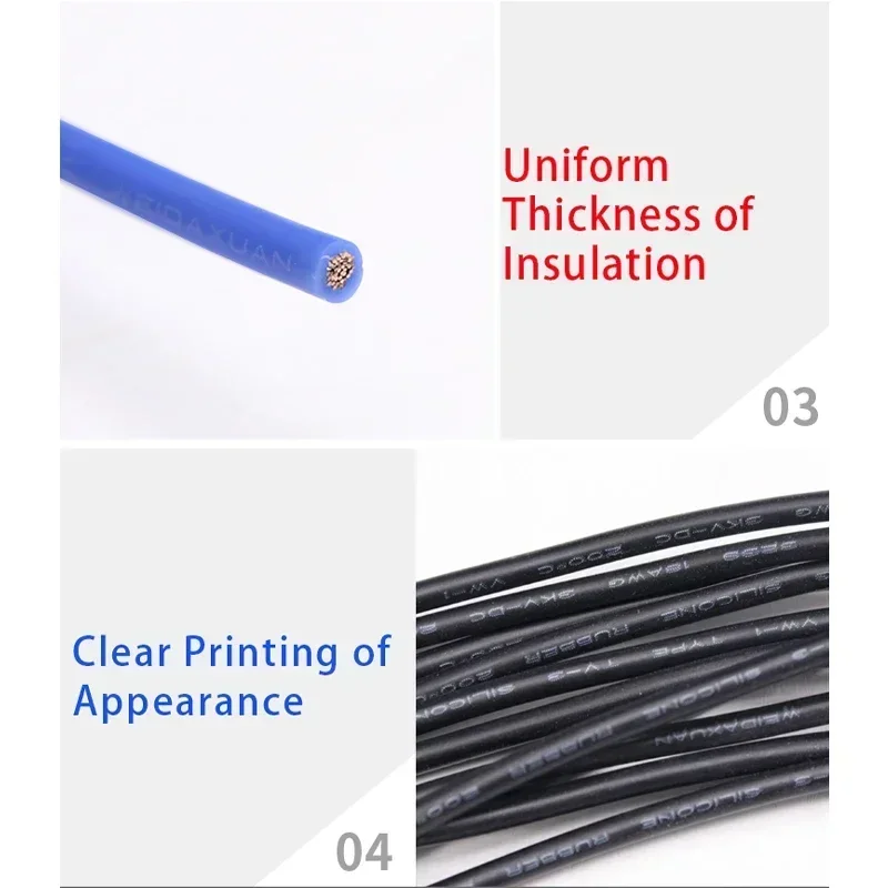 Силиконовый провод UL3239 луженая медь 32 30 28 26 24 22 20 18 16 14 12 10 8 AWG 3 кВ электронный