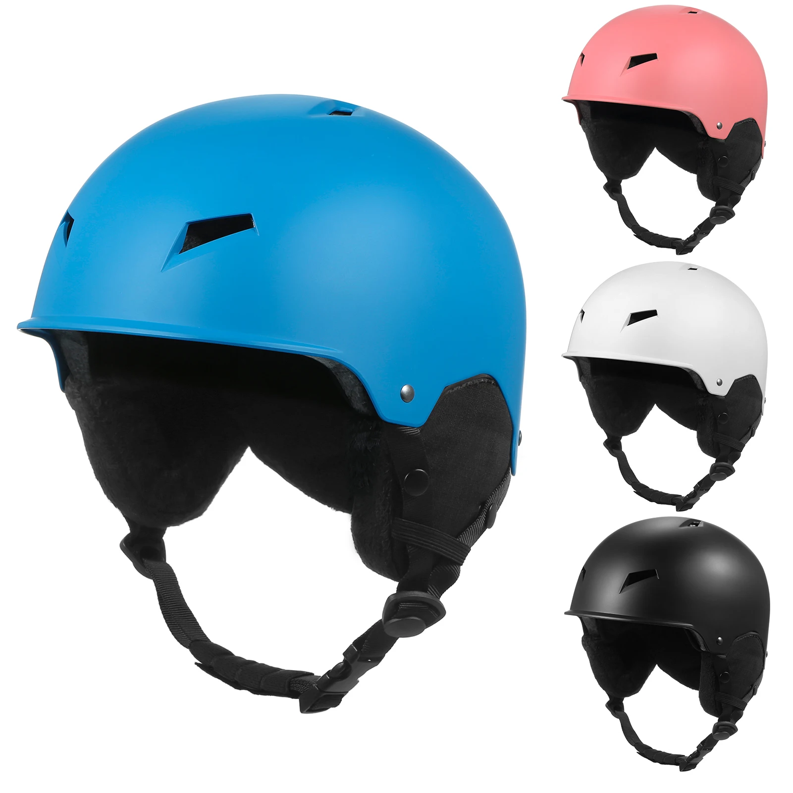 

Снежный шлем со съемными наушниками для мужчин и женщин, мужской шлем для сноуборда с очками, фиксированный ремешок, защитный шлем для катан...