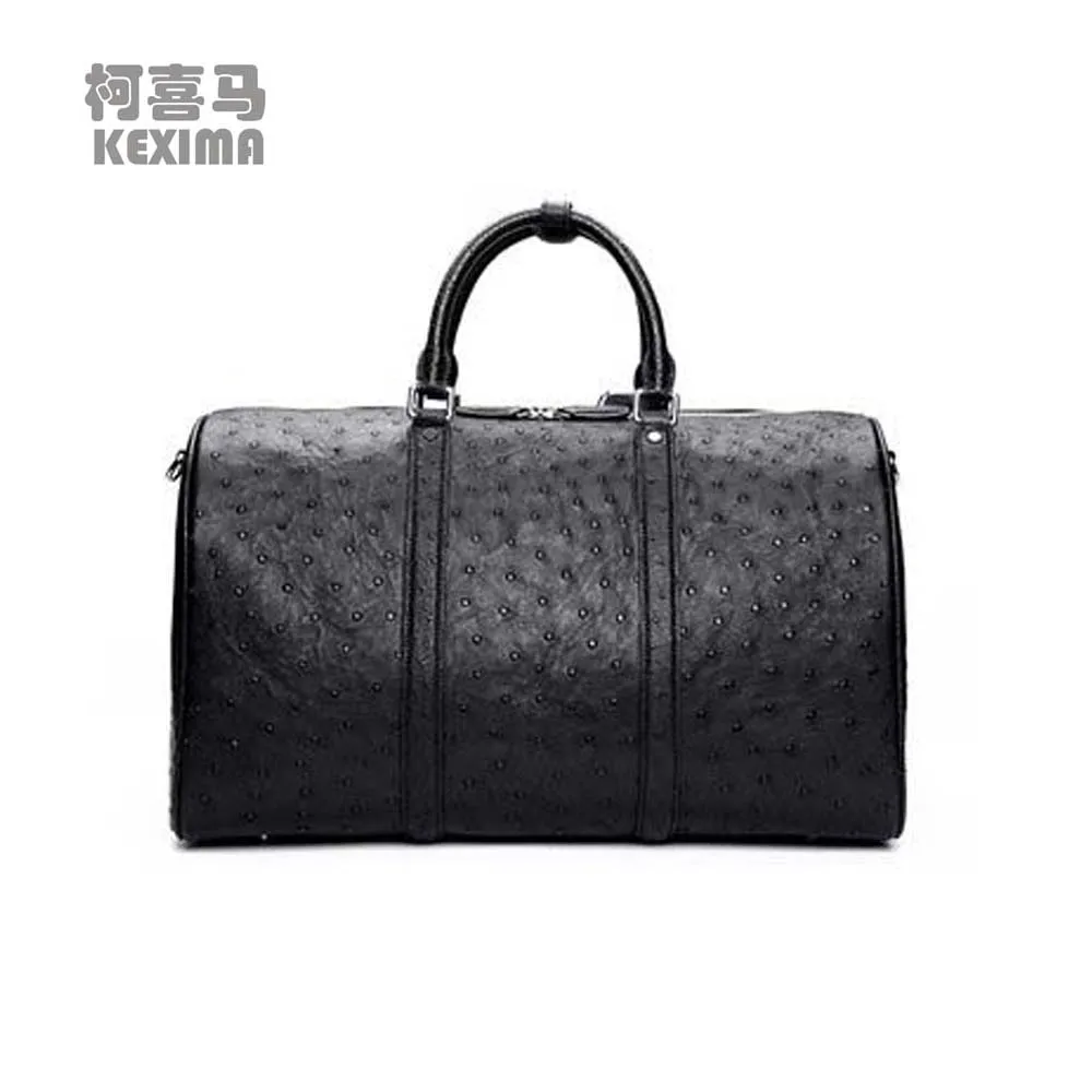 

KEXIMA hanlante new Ostrich leather Travel bag fashion large capacity business trip male handbag leisure men handbag