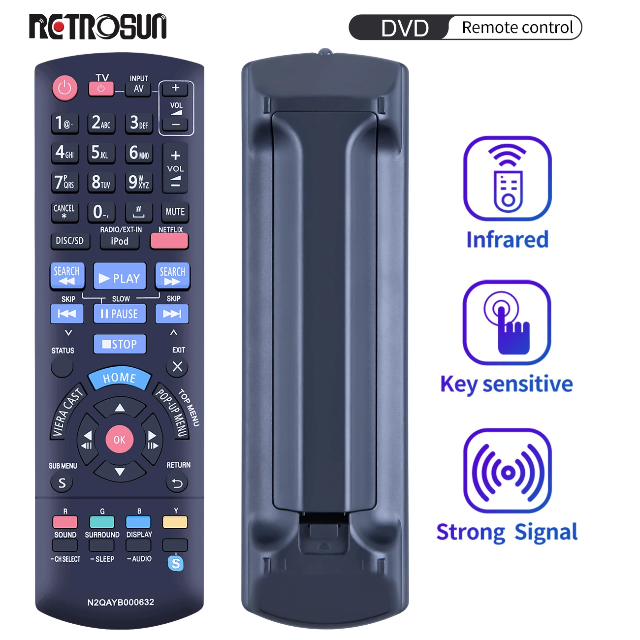Пульт дистанционного управления N2QAYB000632 для Panasonic, Blu-Ray диск, DVD, домашний кинотеатр, звуковая система, SA-BTT270 SA-BTT273 SA- Пульт дистанционного управления N2QAYB000632 для Panasonic, Blu-Ray диск, DVD, домашний кинотеатр, звуковая система, SA-BTT270 SA-BTT273 SA-