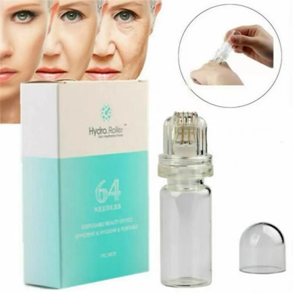 

Hydra Roller 64/20 Pin Gold Titanium Needles Microneedle Derma Stamp Skin Care Device Anti Aging Serum Injection Reusable