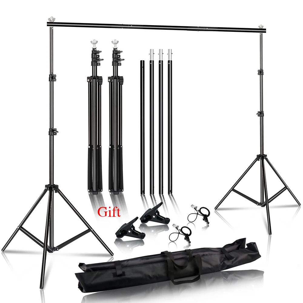 

Photography Studio Photo Video Tall Backdrop Stand Frame Background Support System Kit with Clamp Sand Bag Carry Bag