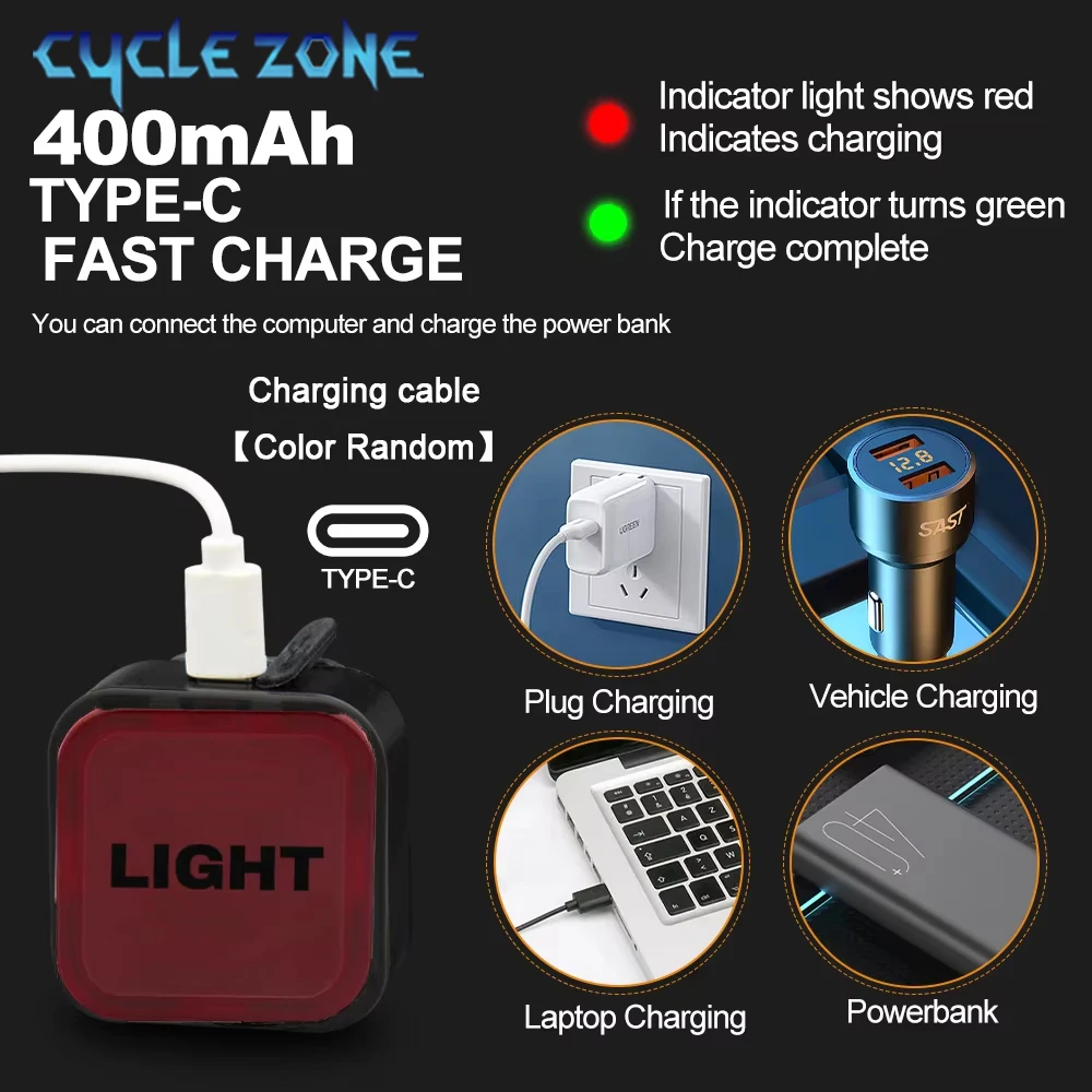 Задний фонарь для велосипеда Type-C Перезаряжаемый задний MTB шоссейного